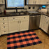 Cotton Orange and Black Plaid Rug - 27.5''x43'' Hand-Woven Washable Decorative Mat for Fall Outdoor Entryway