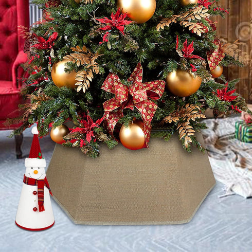 SHENG HONG 26 Inch Christmas Tree Collar - Buffalo Plaid Tree Skirts and Ring Decorations for Holiday Home Party