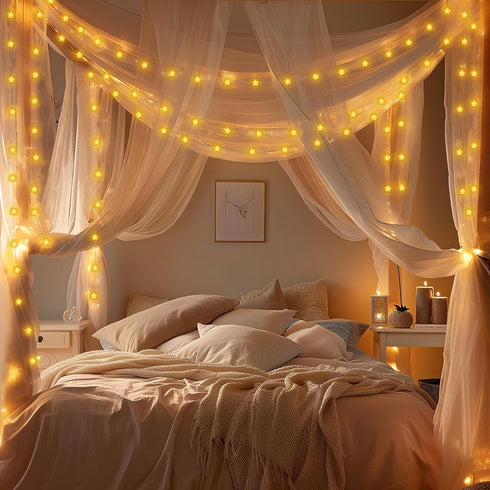 16.4 40 Smart Star Christmas Lights Indoor, FT LED USB Star Lights String, App & Remote Control, Timer Music Sync, Star