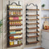 8-Tier Spice Rack Wall Mount, Heavy-Duty Over the Door Pantry Organizer with