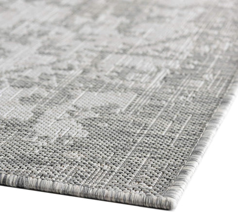 Unique Loom Outdoor Area Rug - Dubai, 2' 2" x 3' 1" Rectangle, Gray/Ivory Collection