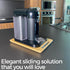 Ibyx Elegant Sliding Tray for Coffee Maker & Heavy Kitchen Appliances - Sturdy, Brown, Large (12” x 16”)