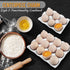 Flexzion 12 + 6 Cups Ceramic Egg Holder - 18 Porcelain Egg Tray Container for Refrigerator Countertop Display
