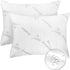 2 Pack Waterproof Viscose Bamboo Pillow Protectors, Standard 20x26 Zippered Case, Ultra Plush Absorbent - White