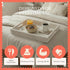 Countertop, 16 12 2.5 Mela Artisans Trellis Whitewash Mango Wood Serving Tray with Handles Handcrafted Wooden Tray