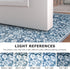 2x5 Vintage Washable Rug, Blue and White Hallway Runner, Super Soft Non-Slip Kitchen Runner, Print Faux Wool Floral