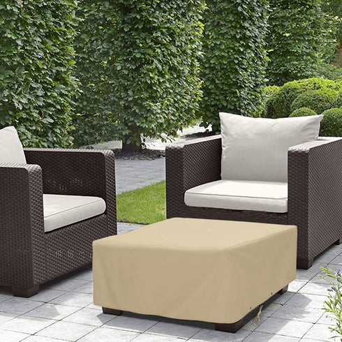 40" 30" 18" SunPatio Outdoor Ottoman Cover, Heavy Duty Waterproof Rectangular Coffee Table Cover, Patio Furniture Side