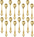 Yarlung Mini Coffee Spoons 16 Pack, 4.5 Inch Gold Vintage Spoon for Espresso, Tea, Dessert, Condiments