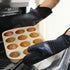 HOMWE Extra Long Professional Silicone Oven Mitt - Heat Resistant Pot Holders, Flexible Oven Gloves, Black, 1 Pair
