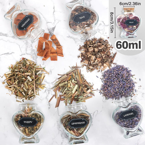 DreamdaMoonnly 20 Witchcraft Supplies Herbs Kit - Pcs Dried Herbs and Flowers for Witch Starter - Spell Herbs Jars