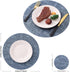 Set 4, 13 3.93 inch, Homaxy Round Faux Leather Placemats and Coasters, Washable Dual-Side Table Mats, Wipeable