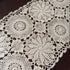 Abreeze Rustic Floral Table Runner, Hand Crochet Table Doily, Beige Cotton Lace Table Decoration 15.7"X59"