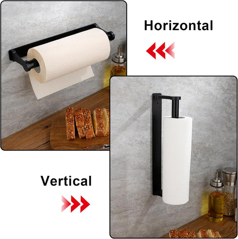 MONEER Paper Towel Holder Under Cabinet, Paper Towel Holder, Aluminum Alloy Kitchen Towel Holders, Self Adhesive