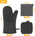 IXO 6Pcs Oven Mitts and Pot Holders, 500? Heat Resistant with Soft Cotton Lining and Non-Slip Silicone Surface