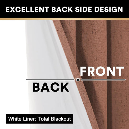 96 Inches PrinceDeco Blackout Curtains for Bedroom Long Linen Look Curtains for Living Room Black Out Curtains Room