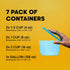 Premium Attached Food Storage Containers - Space Saving Organization with Permanently Attached Plastic Lid, 7 Pack