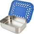 LunchBots Medium Uno Stainless Steel Sandwich Container - Eco-Friendly, Dishwasher Safe, Blue Dots for Wraps or Salads
