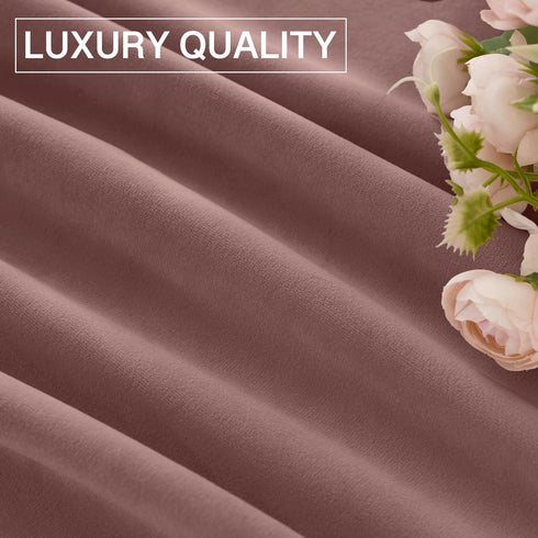 W52 L90, 2 StangH Mauve Rose Velvet Curtains for Bedroom, Nursery Girls Home Decor Room Darkening Thermal Insulated