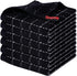 Homaxy 100% Cotton Terry Kitchen Dish Cloths, Ultra Soft and Absorbent, 6 Pack, 12 x 12 Inches, Black