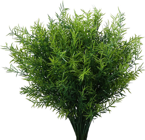 Artificial Plants Flowers Grass Shrubs 8 Pack No Fade Faux Plastic Flowers for Farmhouse Garden Porch Patio Indoor