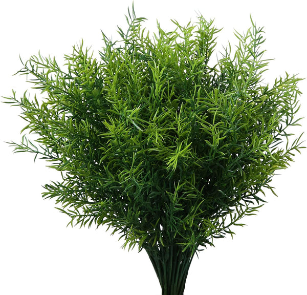 Artificial Plants Flowers Grass Shrubs 8 Pack No Fade Faux Plastic Flowers for Farmhouse Garden Porch Patio Indoor