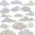 STICKERGURU 16 Pieces Cloud Window Clings - Non Adhesive Vinyl Decals to Save Birds from Collisions, Rainbow