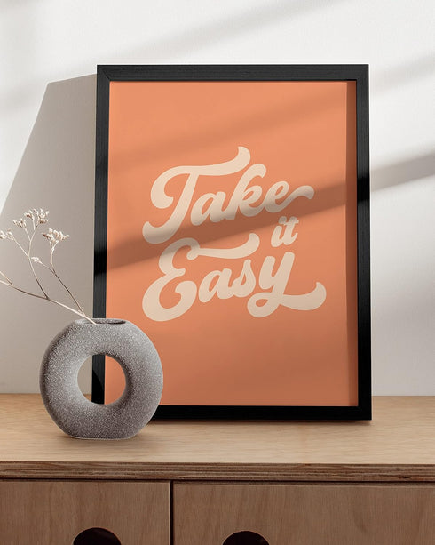 HAUS AND HUES Relax Sign Peach Pictures for Room, Cute Quote Posters & Inspirational Wall Art for Girls