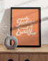 HAUS AND HUES Relax Sign Peach Pictures for Room, Cute Quote Posters & Inspirational Wall Art for Girls