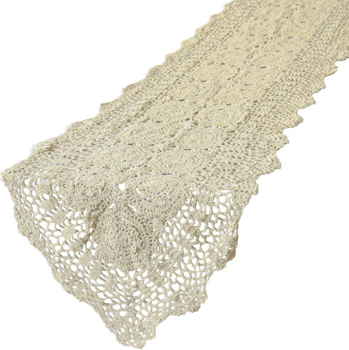 15 60 inch kilofly Handmade Crochet Cotton Lace Table Runner Tablecloth, x
