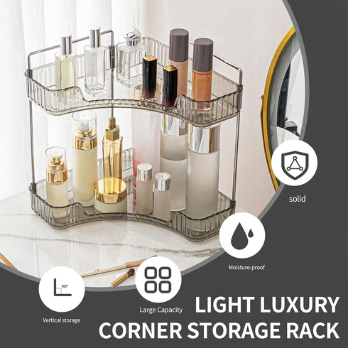 Counter Countertop 2 YCIA&DONE Corner Bathroom Organizer, Makeup Organizer for Vanity, Skincare Cosmetic Perfume Tray