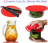 Silicone Hot Pads Set of 4 - 6 in 1 Multi-Purpose Kitchen Tool, Pot Holder, Microwave Cover, Jar Opener, Red, 8 Inches