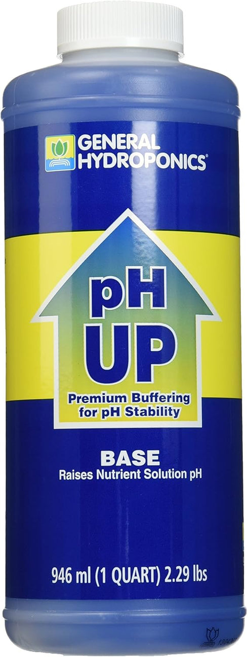 General Hydroponics pH Up Liquid Premium Buffering For pH Stability, Quart