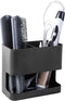 MyGift Black Metal Wall Mount Hair Tools Holder with 2 Slots, Salon Hair Styling Accessories Organizer Rack for Blow