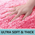 Arotive Microfiber Bathroom Rugs, Shaggy Soft Non-Slip Bath Mat, Machine Washable, 24"x16", Pink