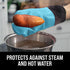 Extra Long Professional Silicone Oven Mitt, Heat Resistant Pot Holders, Flexible Gloves, Aqua, 1 Pair