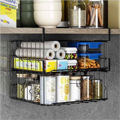 Under Shelf Basket Storage 2Pack - 11.8in Metal Under Cabinet Shelf, Hanging