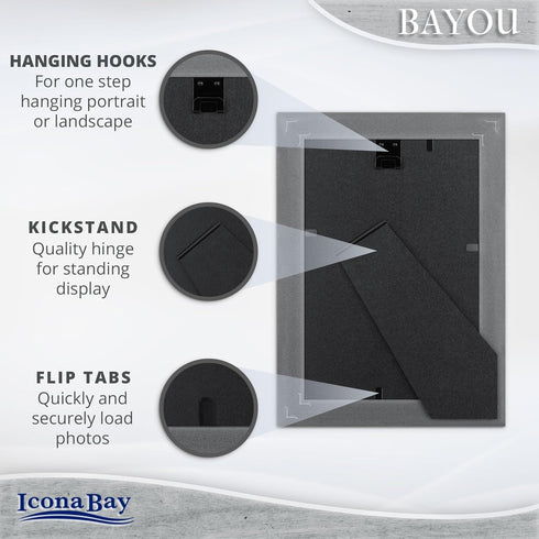 Icona Bay 4x6 Cloudy White Picture Frame, Cape Cod Style, Table Top or Wall Mount, Bayou Collection
