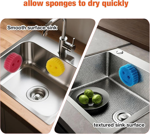 MAISEEN Mommy (1-Pack Smiley face sponge holder, kitchen Sink Caddy Organizer with Suction cup,Made of rust-proof