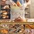 NIKKOUR Bags(2 Pack) Large Linen Beeswax Bread Sourdough Bread Bags Reusable Double-Lock Freezer Baking Container Gift