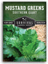 Southern Giant Mustard Green Seeds for Planting Heirloom Non-GMO Spicy Greens, Heat