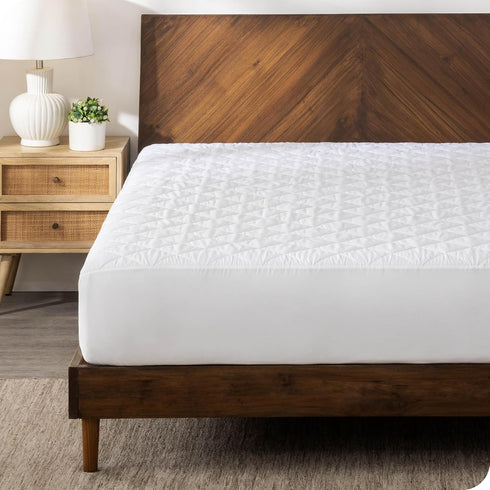 Bare Home King Waterproof Quilted Mattress Pad - Cooling Mattress Topper, Elastic Fitted Cover, Washable, 15 Inches Deep