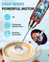 Milk Frother with Stand, Rechargeable Handheld Frother Wand, 3 Speed Adjustable, Electric Whisk Drink Mixer for Matcha