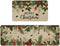 Artoid Mode Leaves Holly Merry Christmas Kitchen Mats - Set of 2 Low-Profile Winter Decor Rugs for Floor
