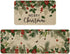 Artoid Mode Leaves Holly Merry Christmas Kitchen Mats - Set of 2 Low-Profile Winter Decor Rugs for Floor