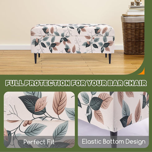 Large,83 FUANGUI Ottoman Cover Stretch Storage Ottoman Bench Slipcover Printed Folding Storage Bench Ottoman Cover