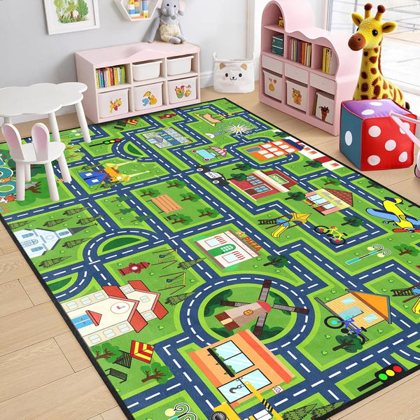 Kids Car Rug Play Mat 4.5x6 Feet City Life Road Traffic Track