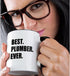 3dRose Best Plumber Ever Fun Plumbing Job Appreciation Gift Mug, Black Text, 11 oz