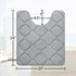 OLANLY U-Shaped Memory Foam Toilet Rugs 24x20, Ultra Soft Non-Slip Bathroom Mats, Grey Contour Bath Rugs