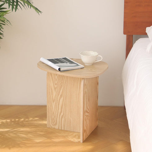 AWASEN Small Side Table, Mini End Table Living Room, Modern Accent Table with Unique Tabletop, Short Bedside Table