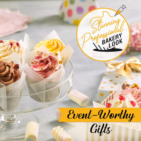 Tulip Cupcake Liners, 150pcs Muffin Liners for Baking by Baker’s Signature, Sturdy Greaseproof Parchment Cups